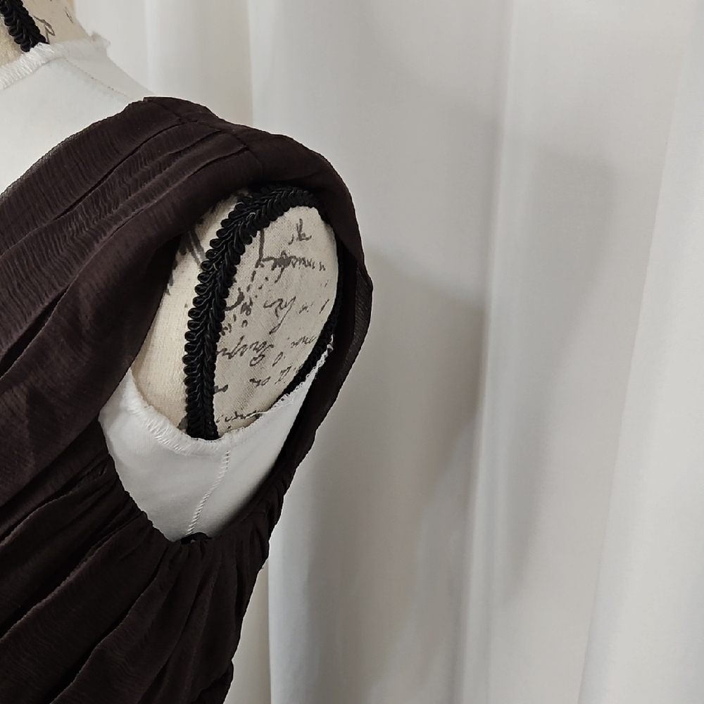 Tadashi Shoji Chocolate Brown Midi Dress - Picture 3 of 6